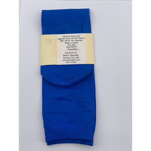 FOOT TRAFFIC Women's Royal Blue Fashion Opaque Trouser Socks SZ OS - Picture 2 of 6